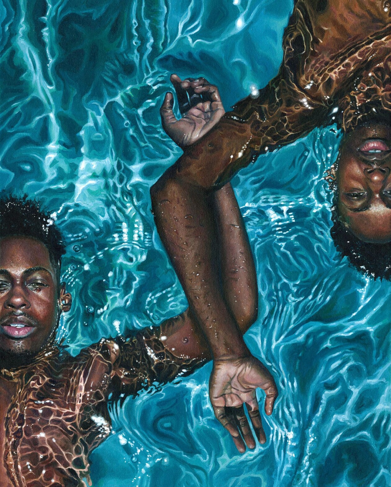 Photorealistic Paintings Of Contemplative And Serene Swimmers By Calida Rawles (5)