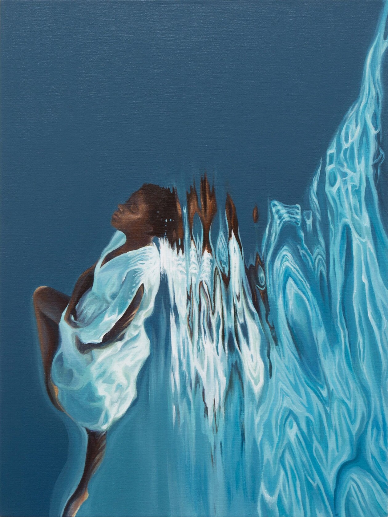 Photorealistic Paintings Of Contemplative And Serene Swimmers By Calida Rawles (9)