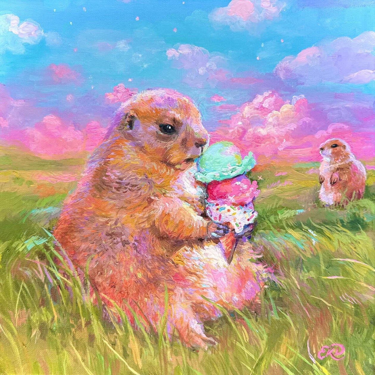 Cute And Lovely Oil And Acrylic Paintings Of Animals By Emily Dunlap (10)