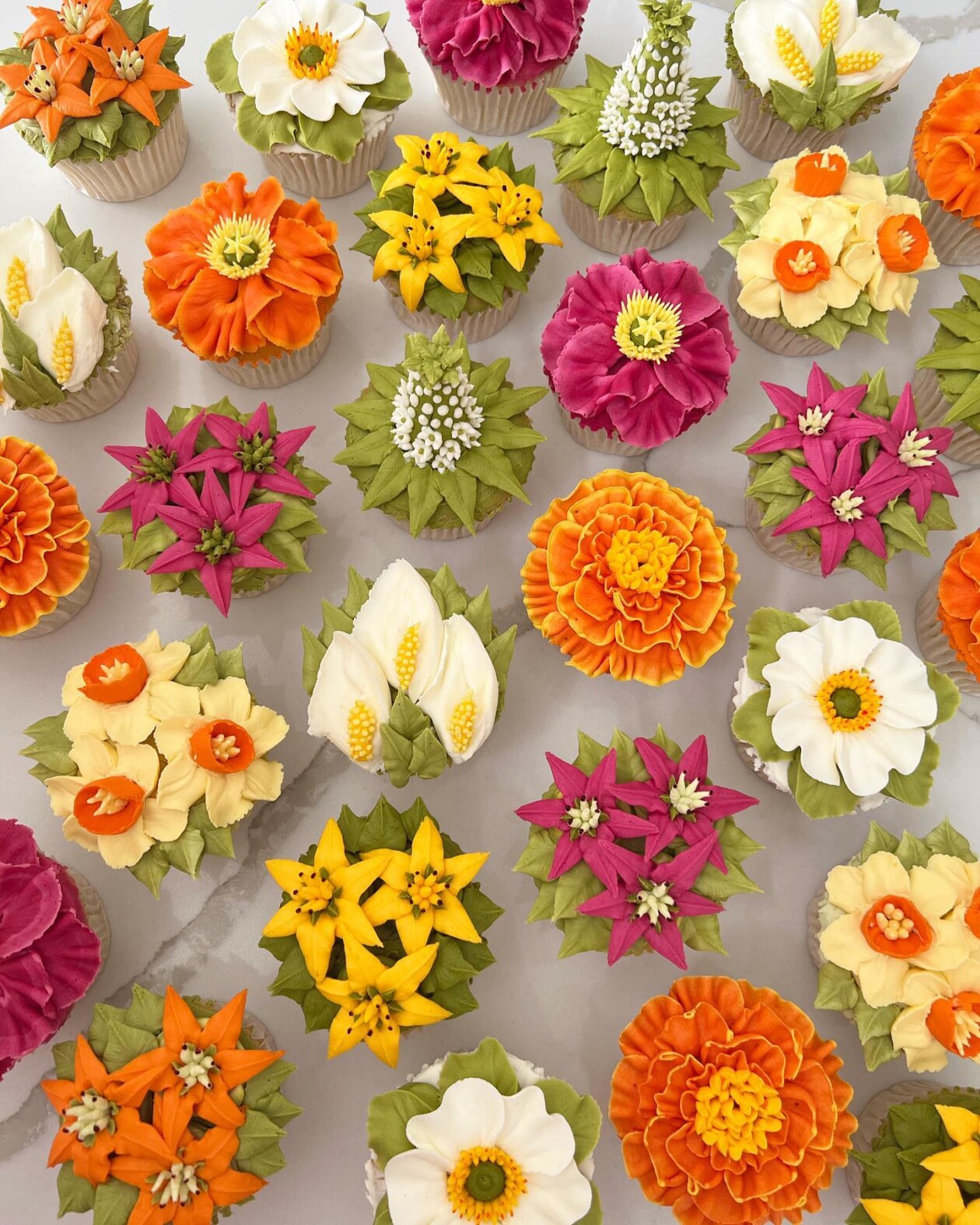 Gorgeous Cupcakes Decorated With Buttercream Flowers And Succulents By Kerry's Bouqcakes (2)