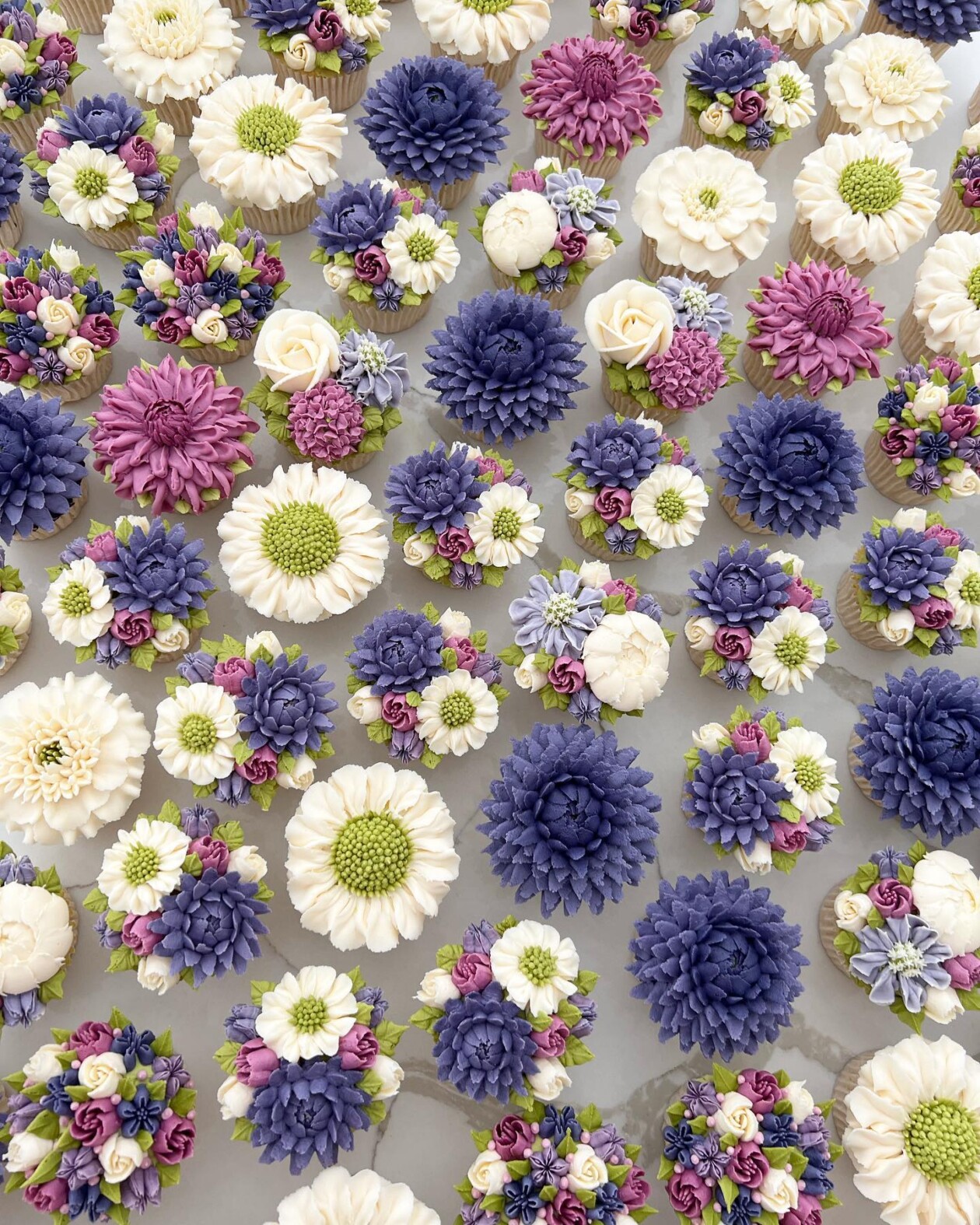 Gorgeous Cupcakes Decorated With Buttercream Flowers And Succulents By Kerry's Bouqcakes (5)