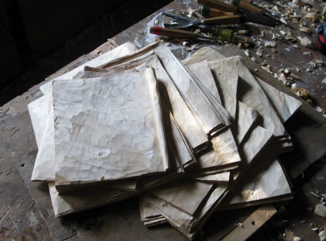 Humorous Hyper Realistic Stacks Of Old Newspapers, Cash, And Comic Books Carved From A Single Piece Of Wood By Randall Rosenthal (3)