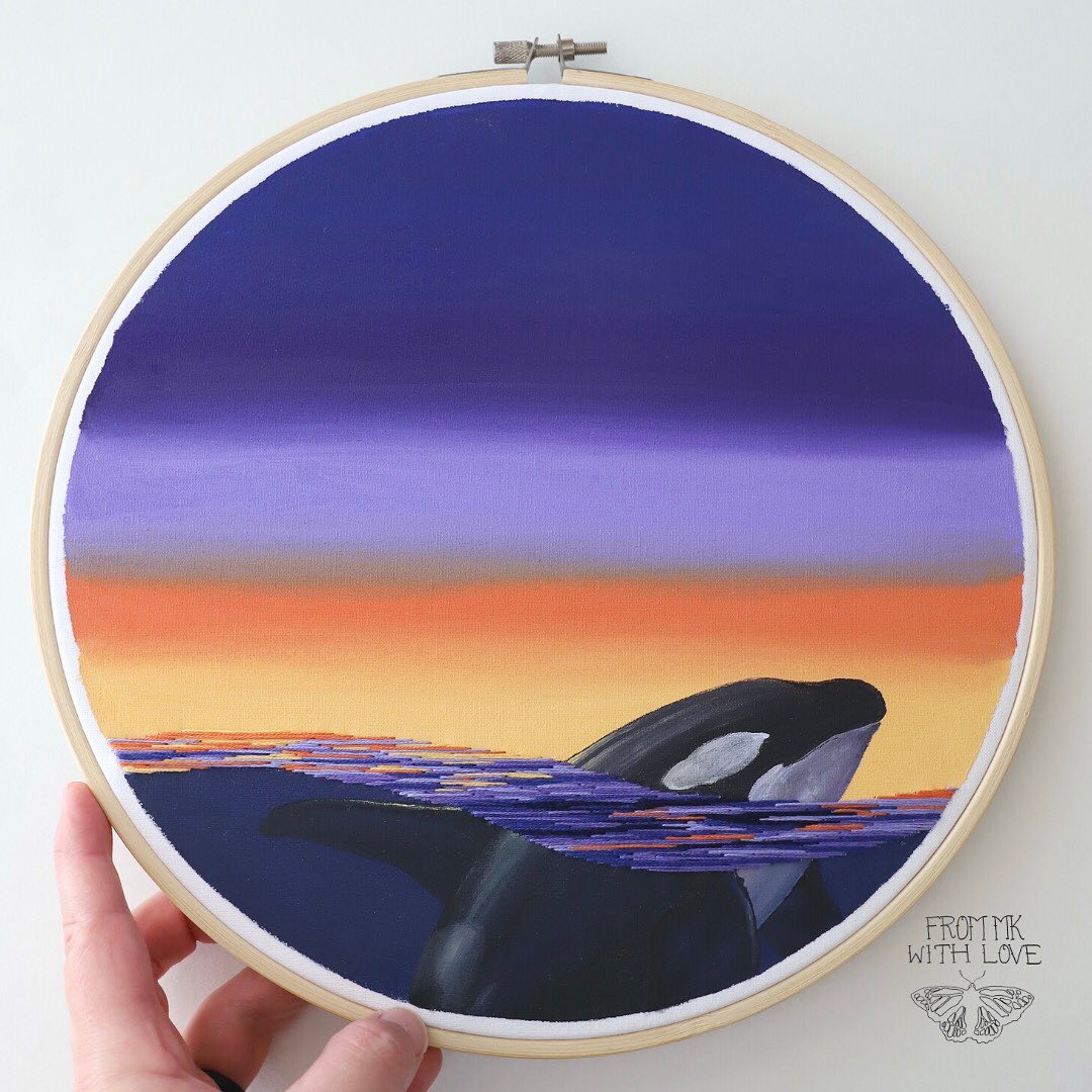 Painting And Embroidery Combined To Make Stunning Mixed Media Animal And Natural Landscape Artworks By Mk Metten (13)