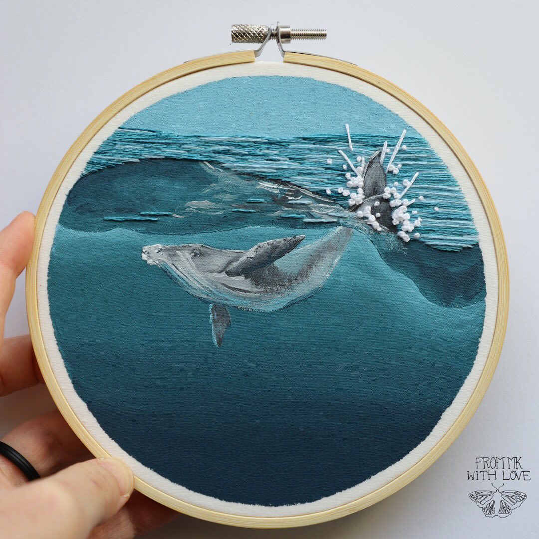 Painting And Embroidery Combined To Make Stunning Mixed Media Animal And Natural Landscape Artworks By Mk Metten (2)