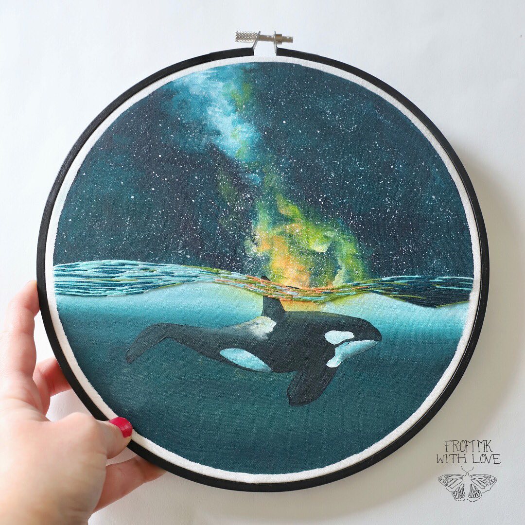 Painting And Embroidery Combined To Make Stunning Mixed Media Animal And Natural Landscape Artworks By Mk Metten (3)