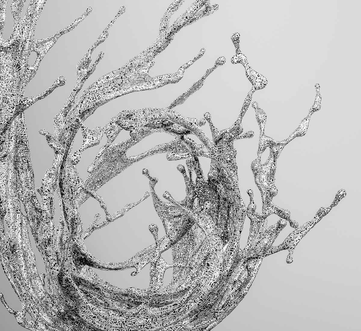 Splashing Water, Stunning Fluid Shaped Metal Sculptures By Zheng Lu (3)