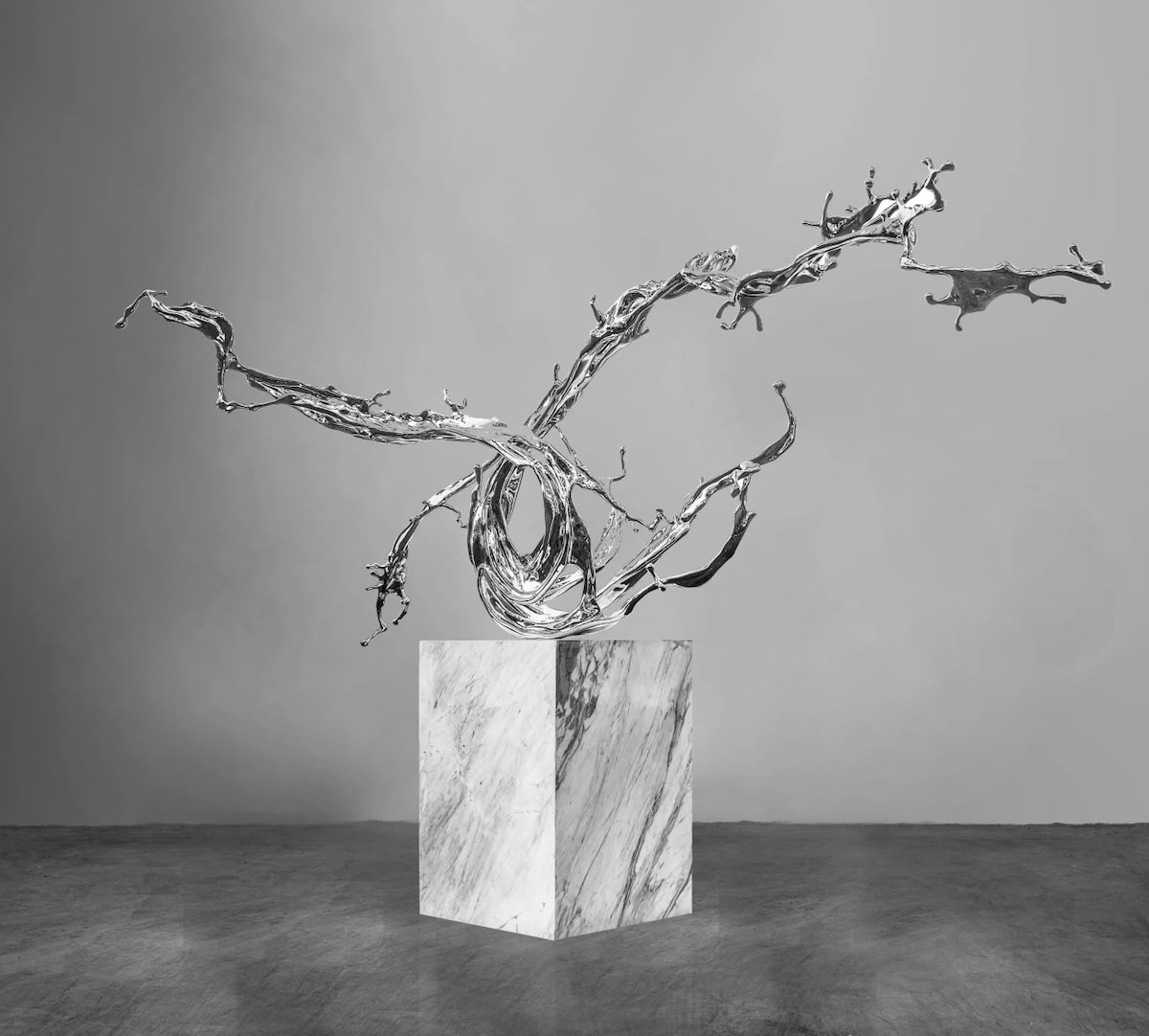 Splashing Water, Stunning Fluid Shaped Metal Sculptures By Zheng Lu (8)