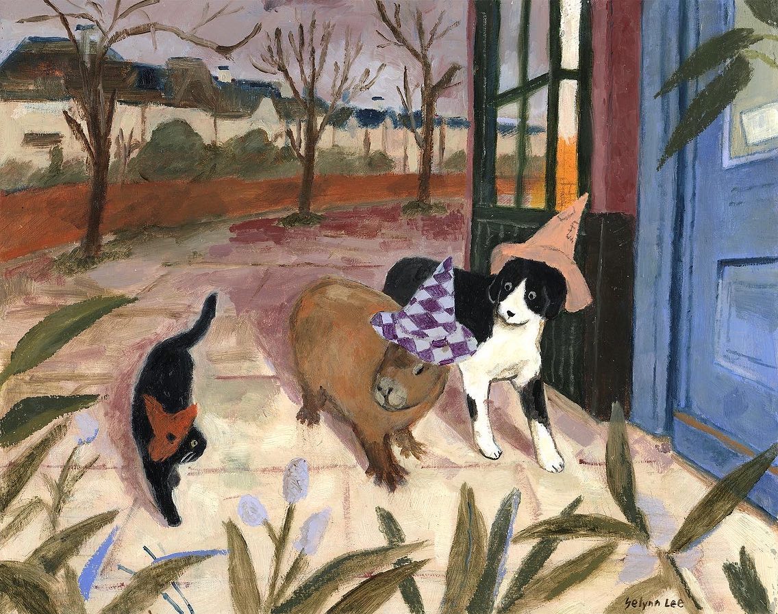 Cute Personified Cat Paintings By Korean Artist Selynn Lee (4)