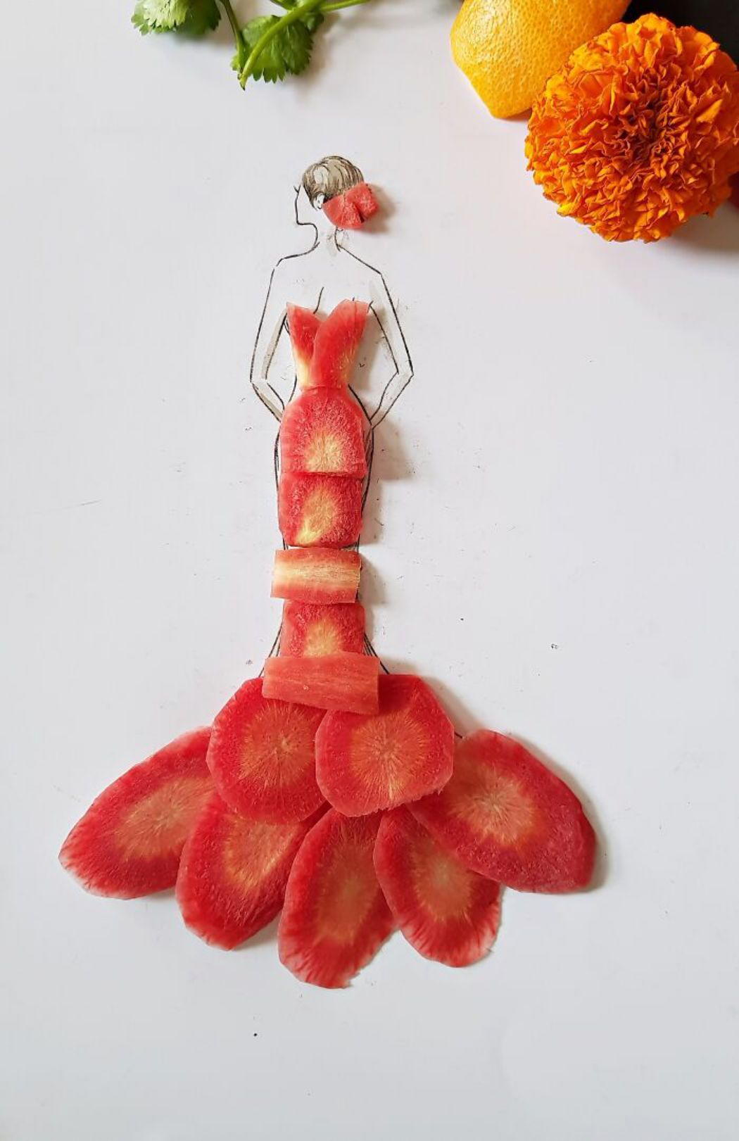 Digital Artist Monika Creates Unique Dresses Using Pulses, Fruit, And Vegetables (1)