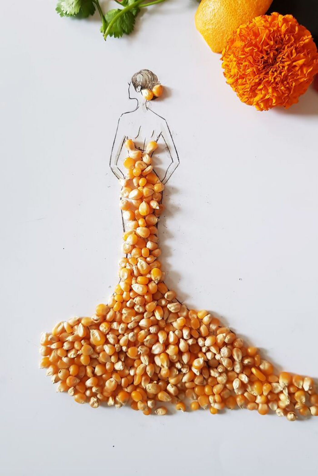 Digital Artist Monika Creates Unique Dresses Using Pulses, Fruit, And Vegetables (4)