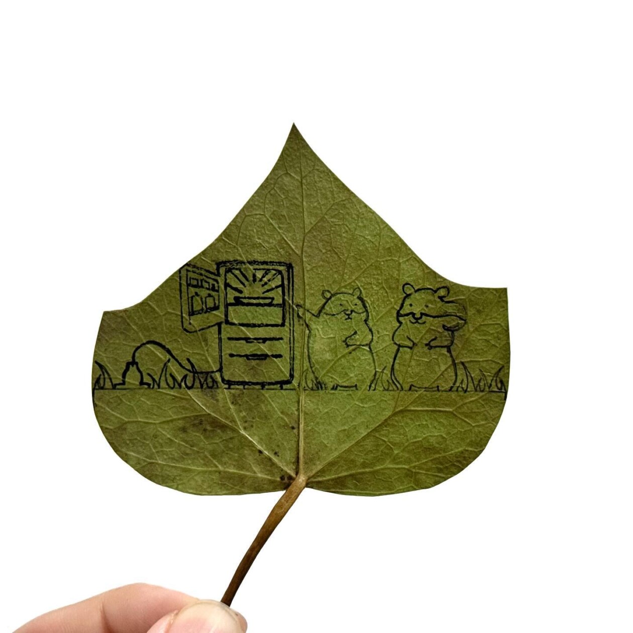 Japanese Artist Lito Meticulously Hand Carves Intricate Scenes Into Leaves (20)