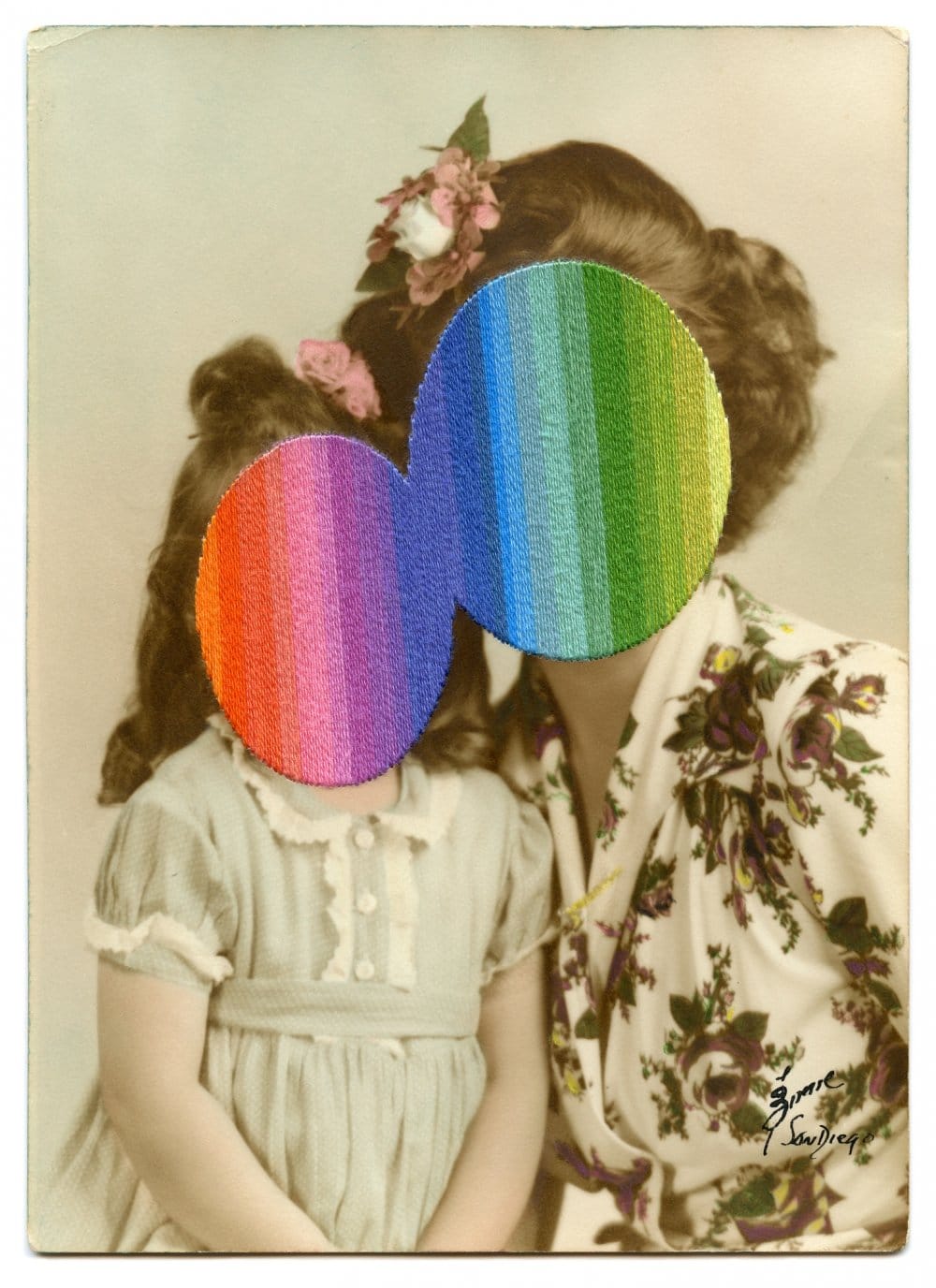 Julie Cockburn Combines Vintage Photos With Embroidery To Create Mesmerizing Semi Abstract Artworks (5)