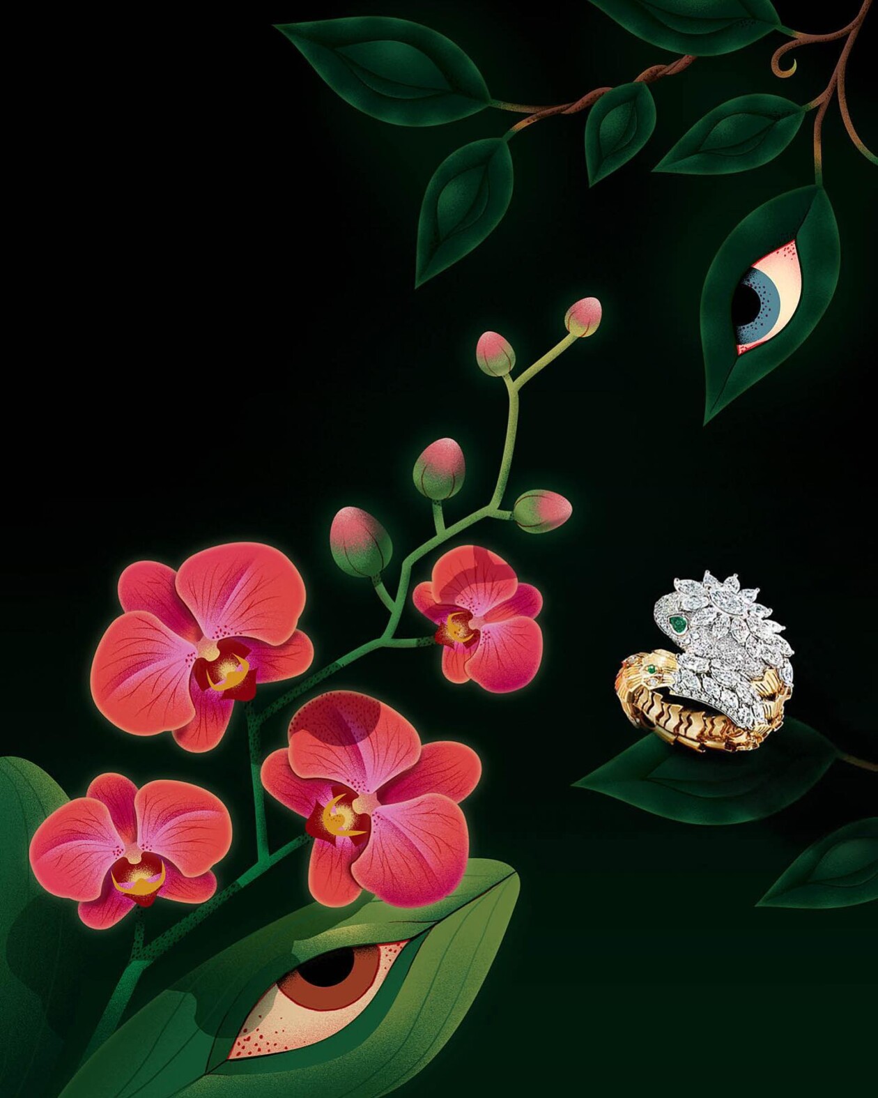 Marvelous Surrealistic Illustrations Of Eyes Peering From Plants And Animals By Ana Miminoshvili (9)