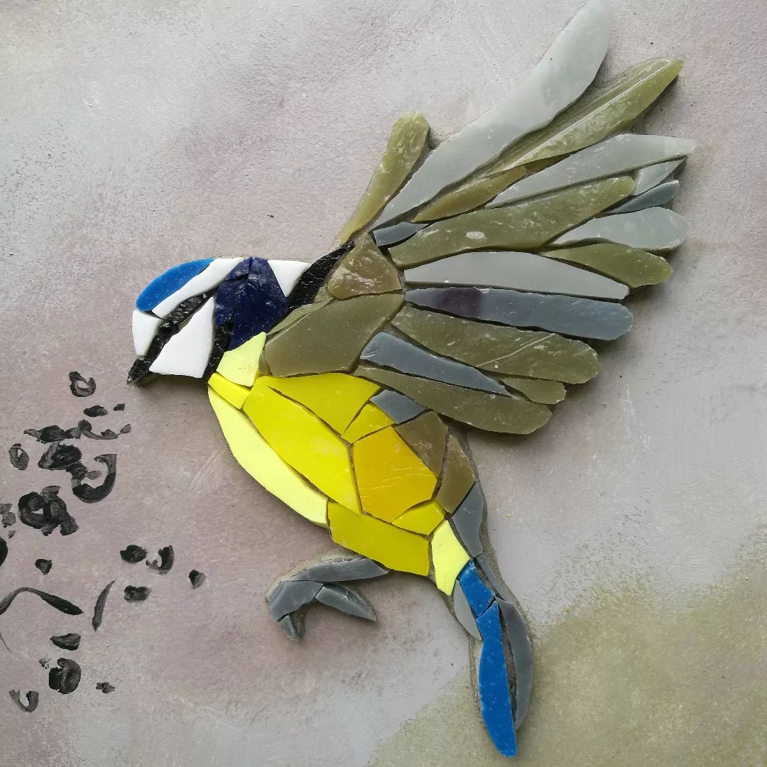 Whimsically Detailed Bird And Feather Mosaics By French Artist Céline Sutra (1)