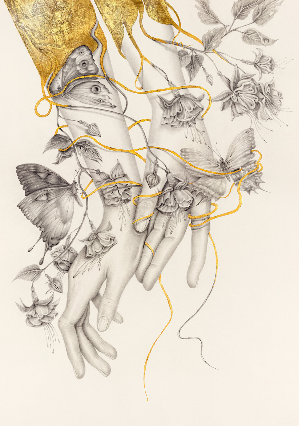 Graphite And Gold Drawings By Iskra Sale (4)