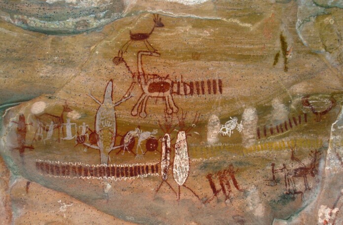 Cave Painting At Serra Da Capivara National Park, Brazil Image Via Wikipedia.