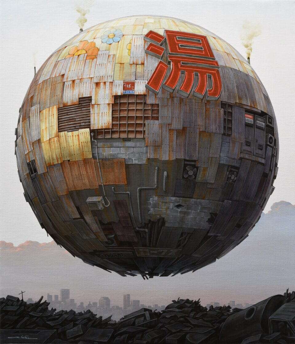 Masakatsu Sashie's Post Apocalyptic Sphere Paintings (1)