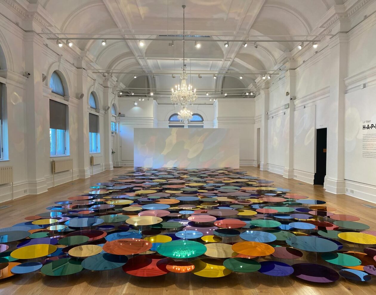 Liz West's Colorful Disc Installation 'h.a.p.p.y (1)