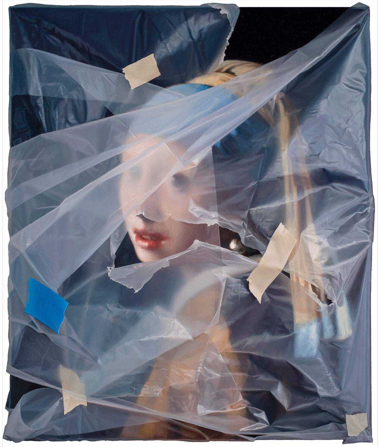 Robin Eley’s Paintings Of Plastic Wrapped Iconic Artworks (10)
