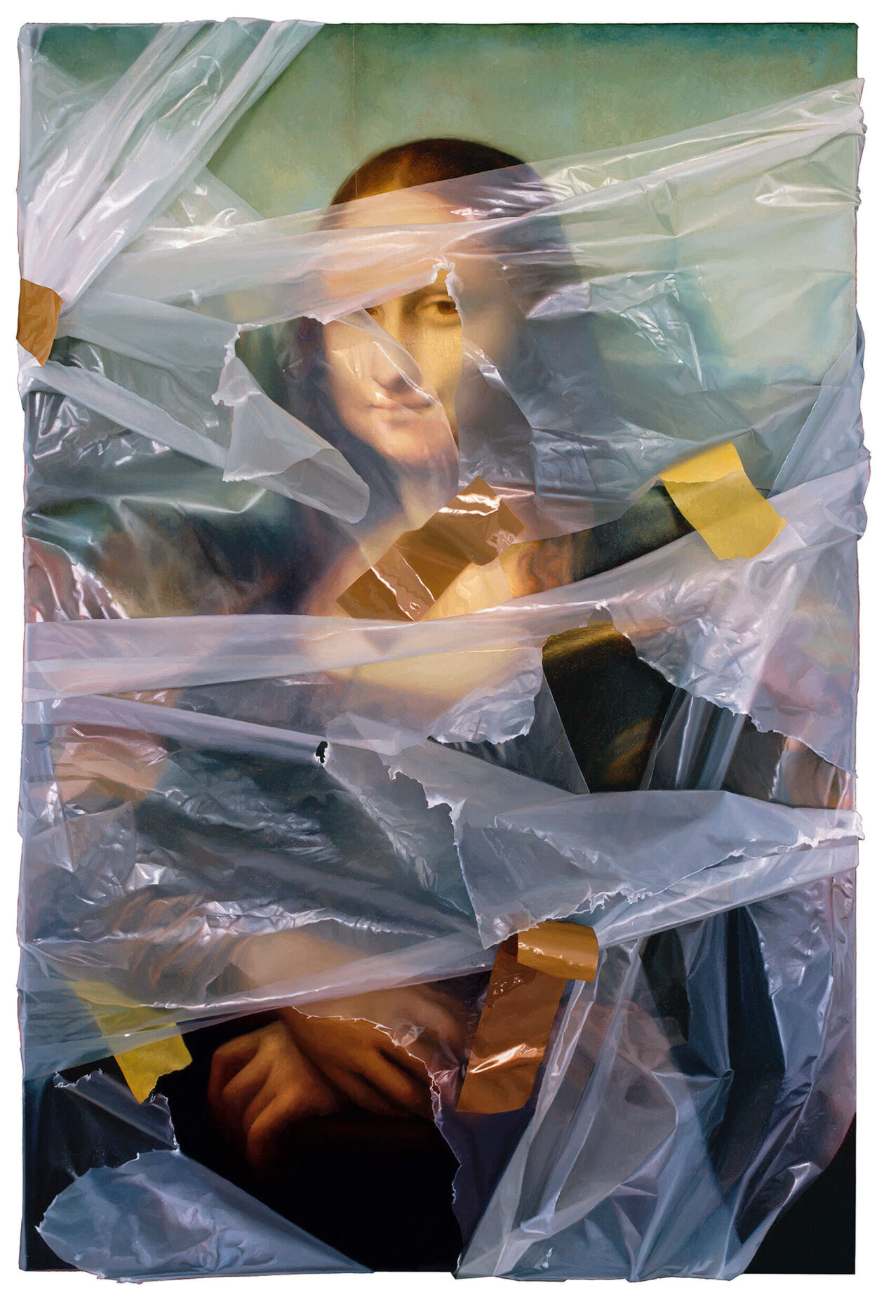 Robin Eley’s Paintings Of Plastic Wrapped Iconic Artworks (11)