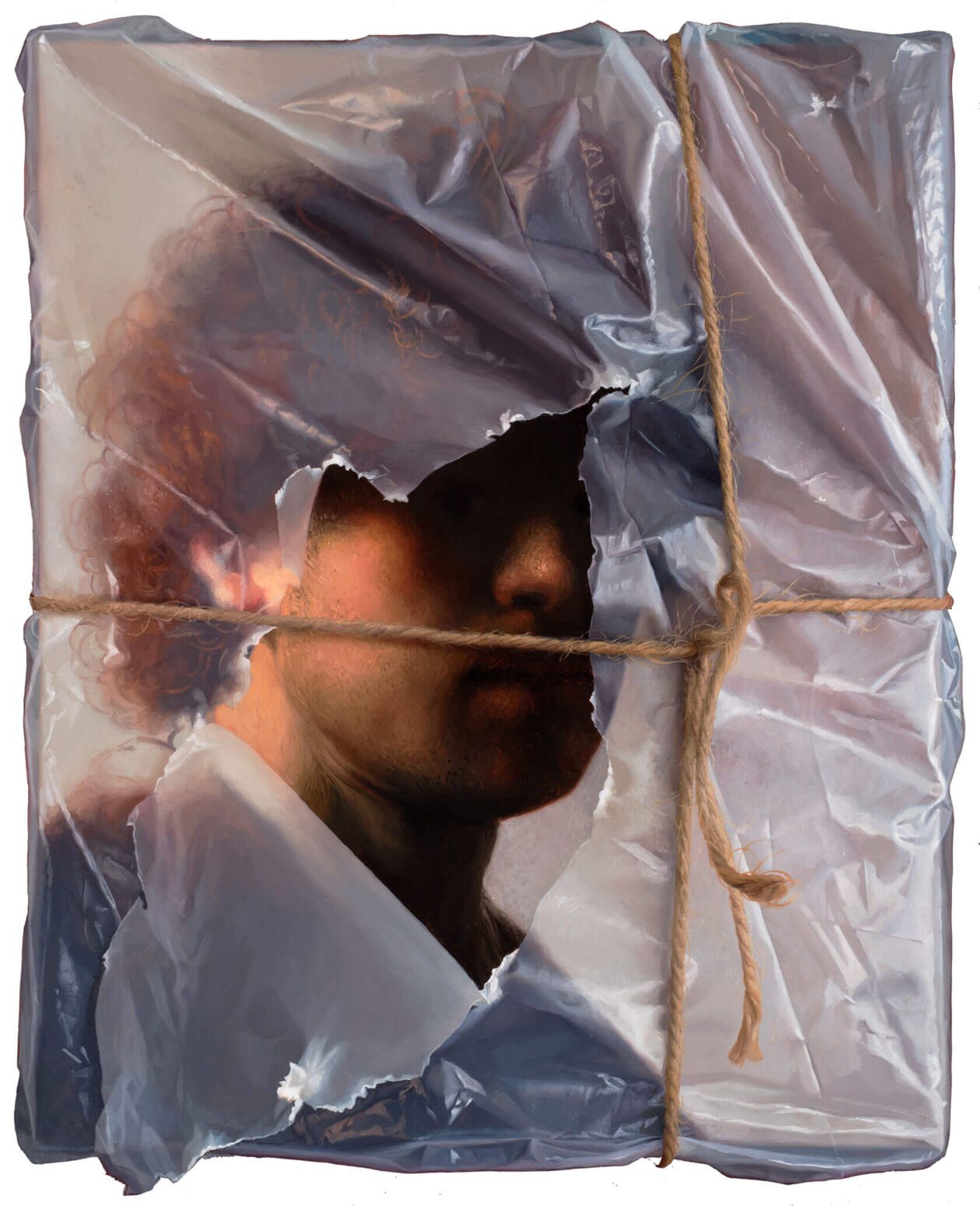 Robin Eley’s Paintings Of Plastic Wrapped Iconic Artworks (4)