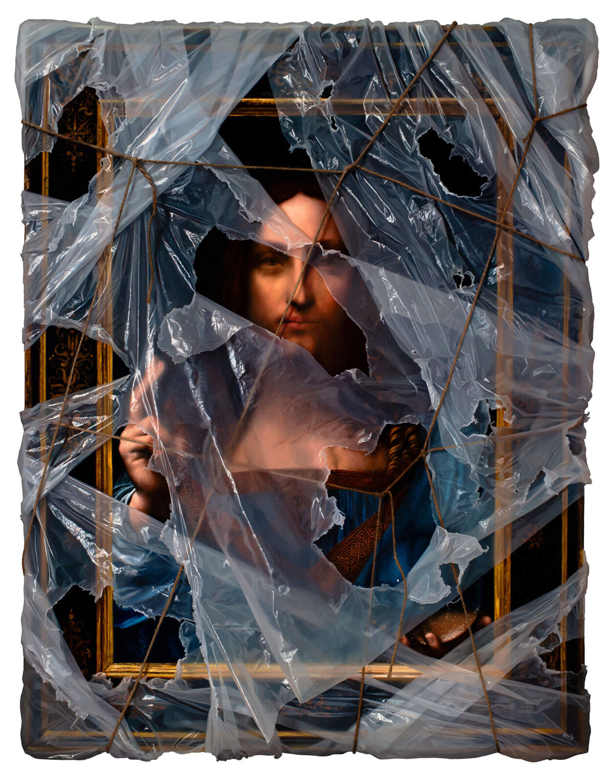Robin Eley’s Paintings Of Plastic Wrapped Iconic Artworks (6)