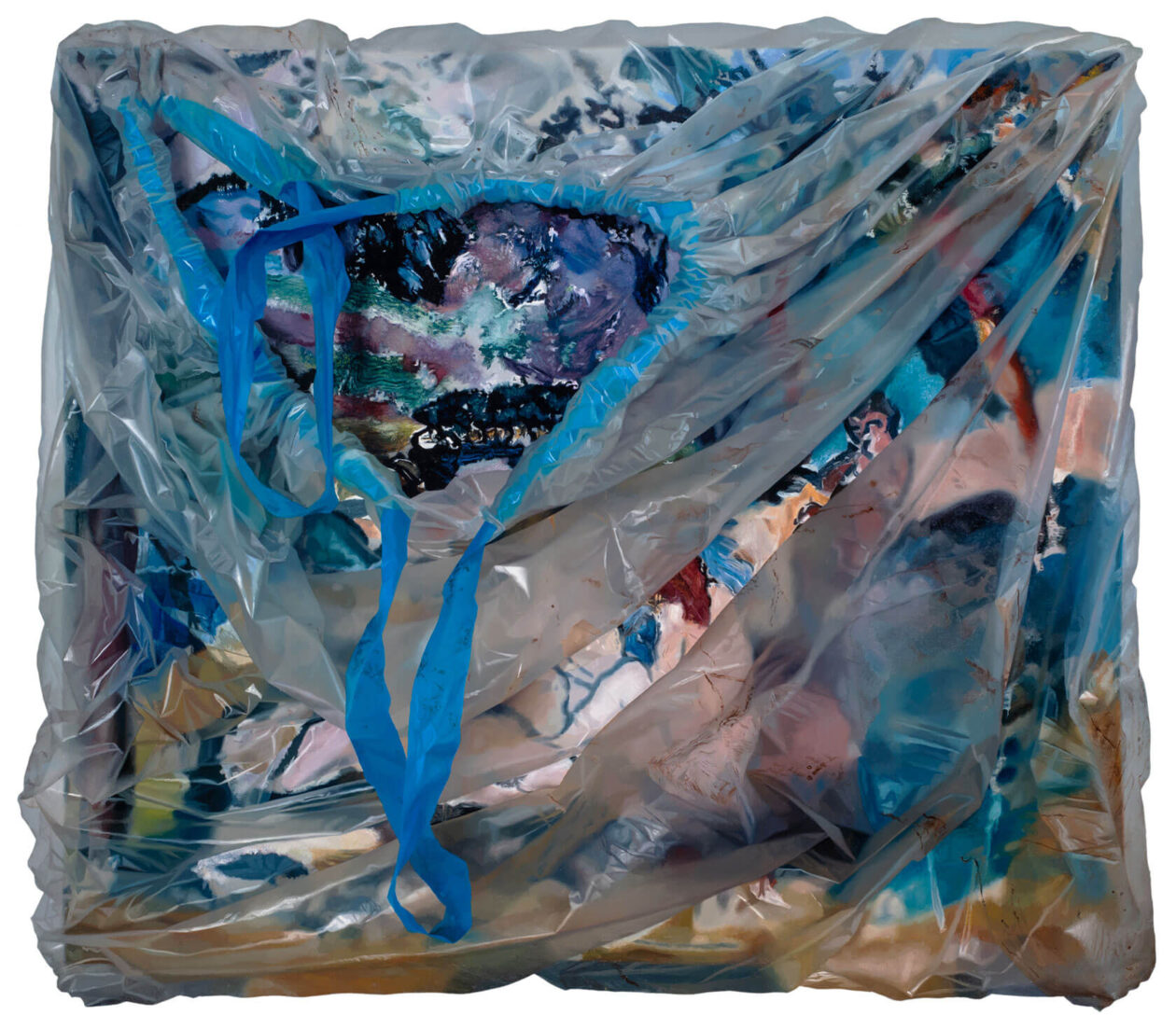 Robin Eley’s Paintings Of Plastic Wrapped Iconic Artworks (7)