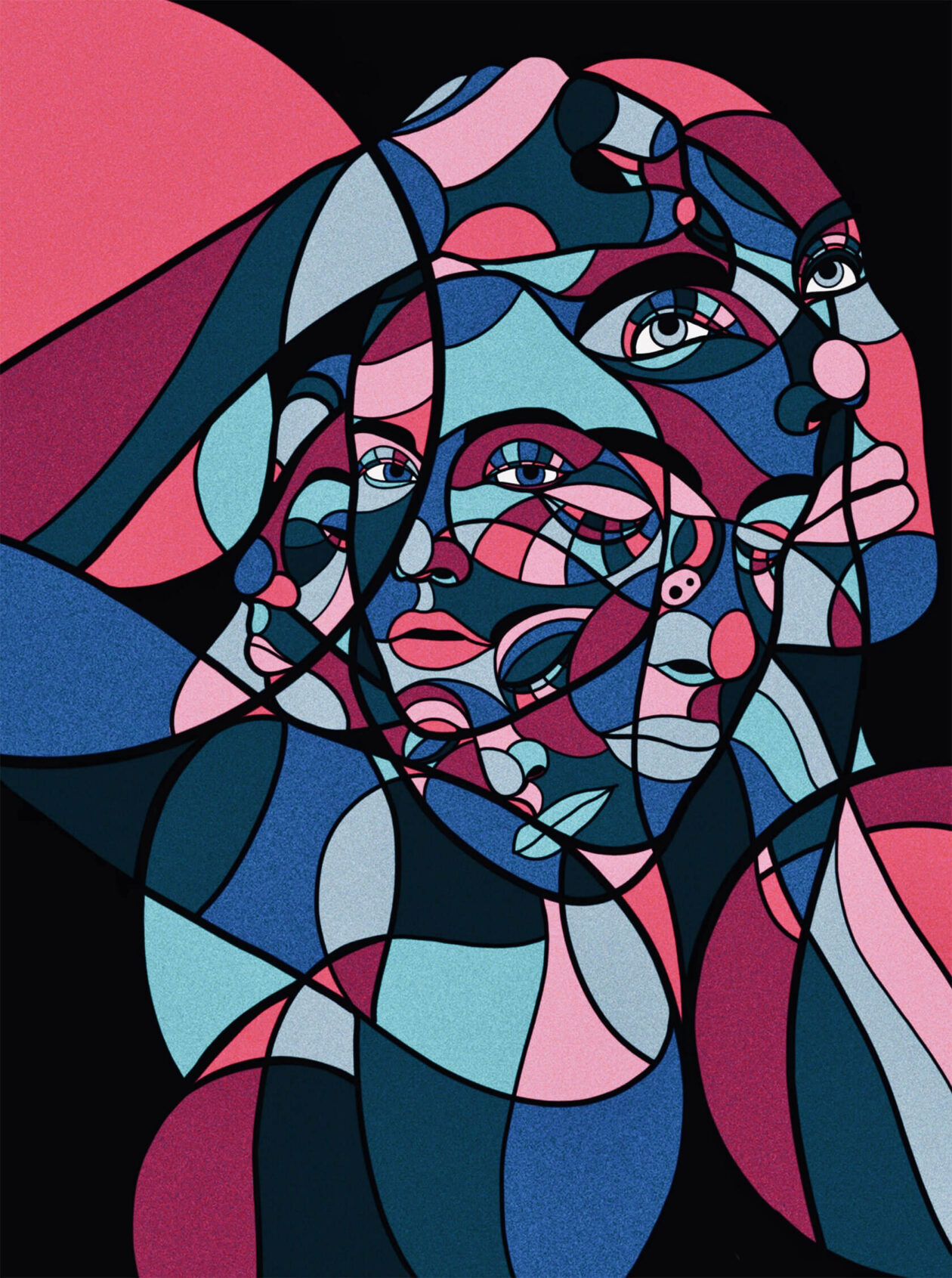 Kevin M. Fletcher's Kaleidoscopic Portrait Paintings (4)