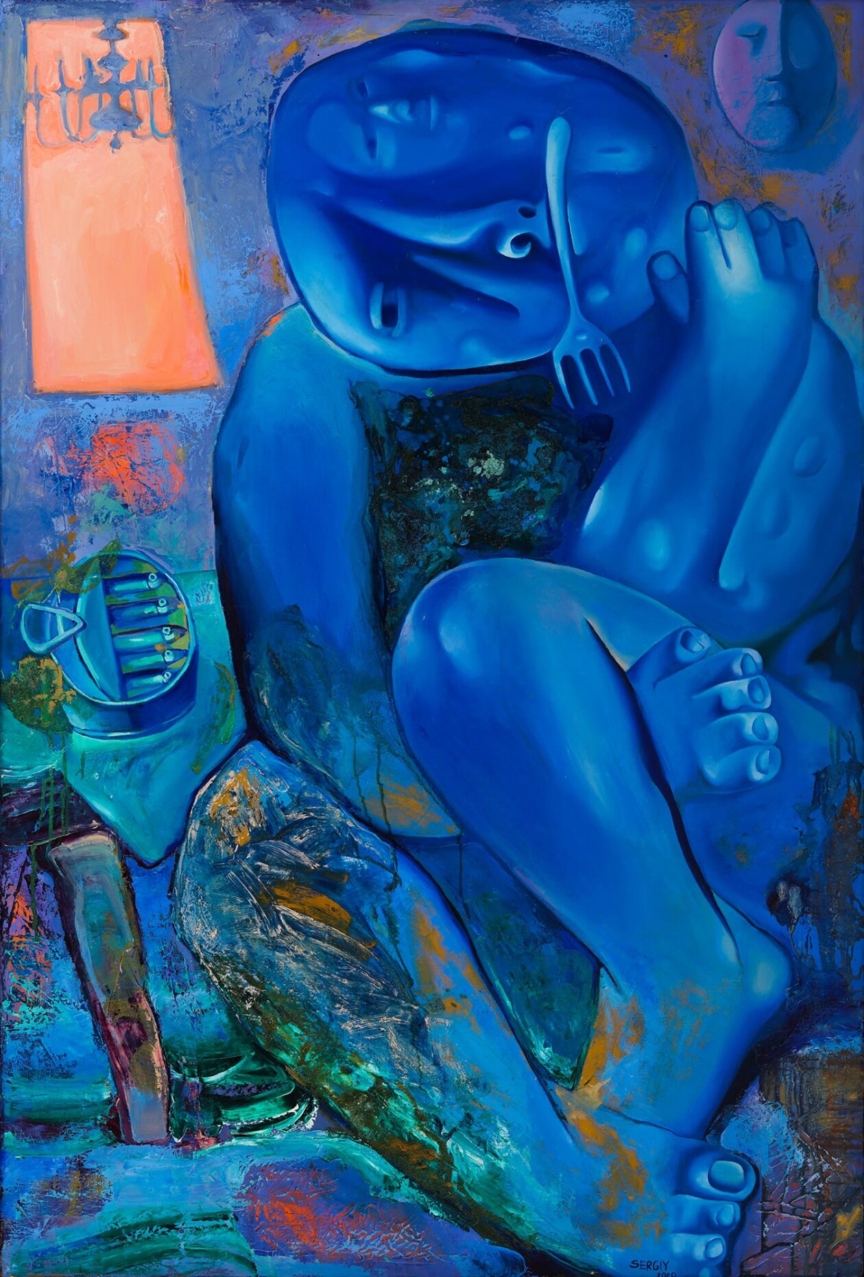 Sergiu Ciochin's Blue Oil Painting Series (1)