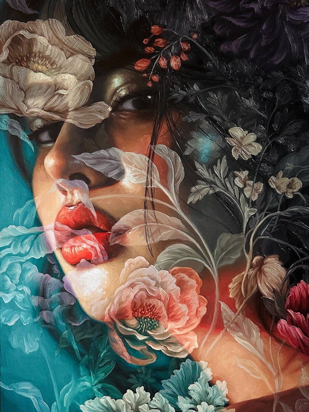Jess Currier's Double Exposure Floral Female Portraits (1)