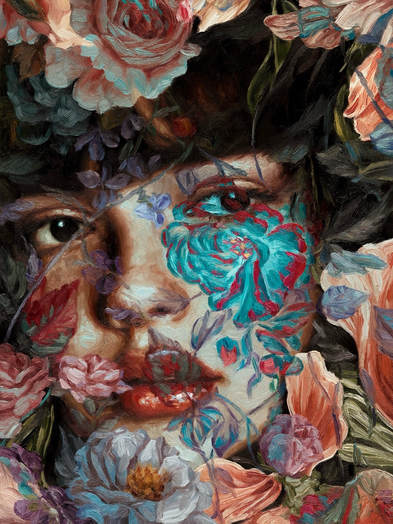 Jess Currier's Double Exposure Floral Female Portraits (3)