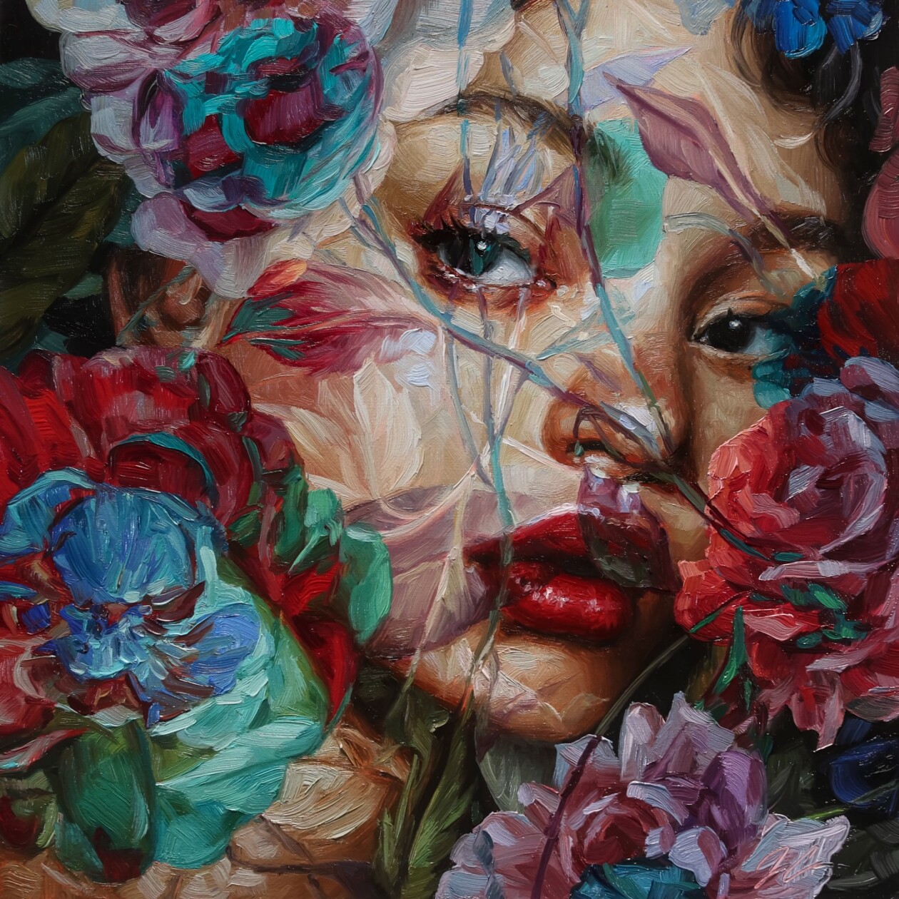 Jess Currier's Double Exposure Floral Female Portraits (9)