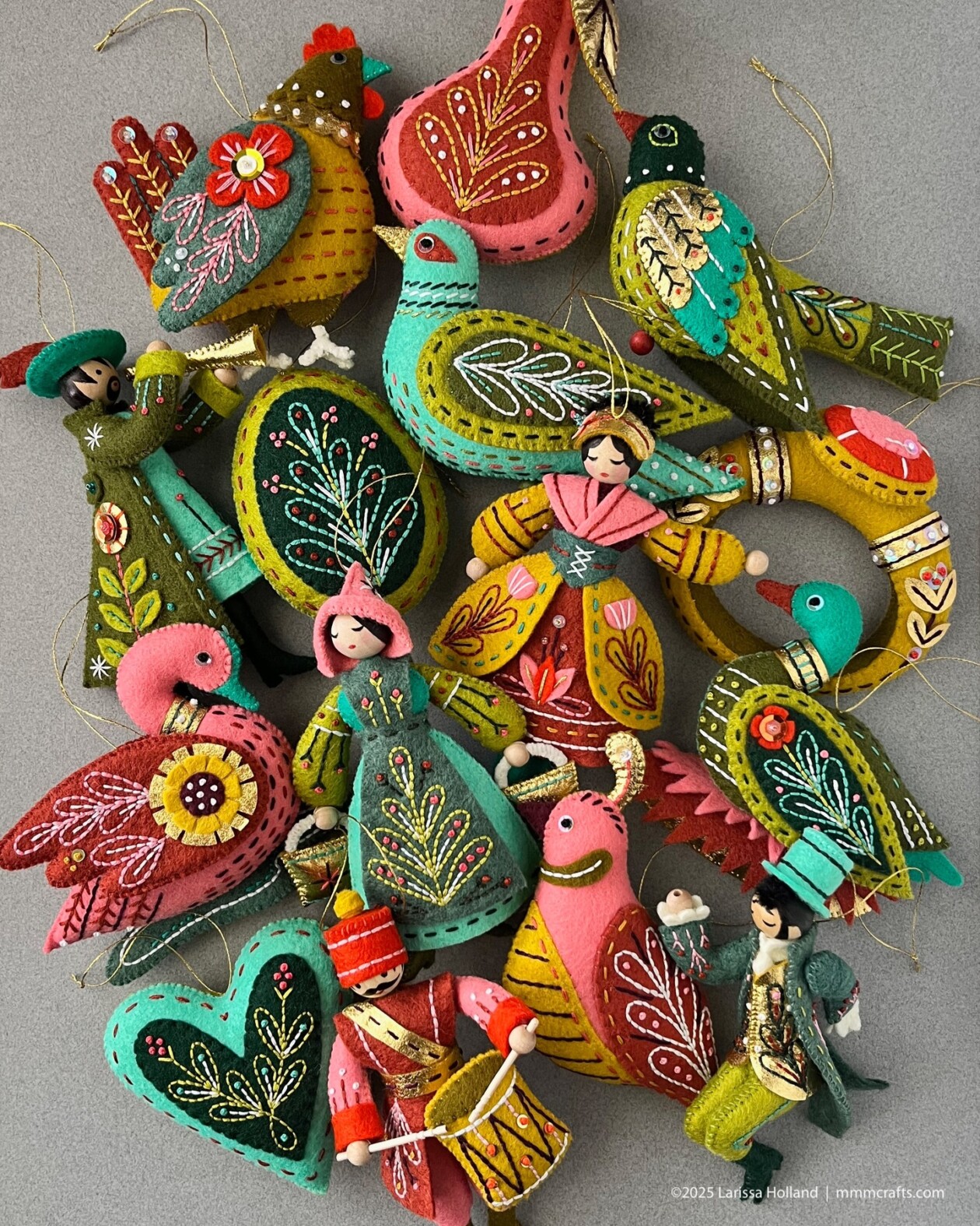 Larissa Holland's Folk Felt Ornaments (3)