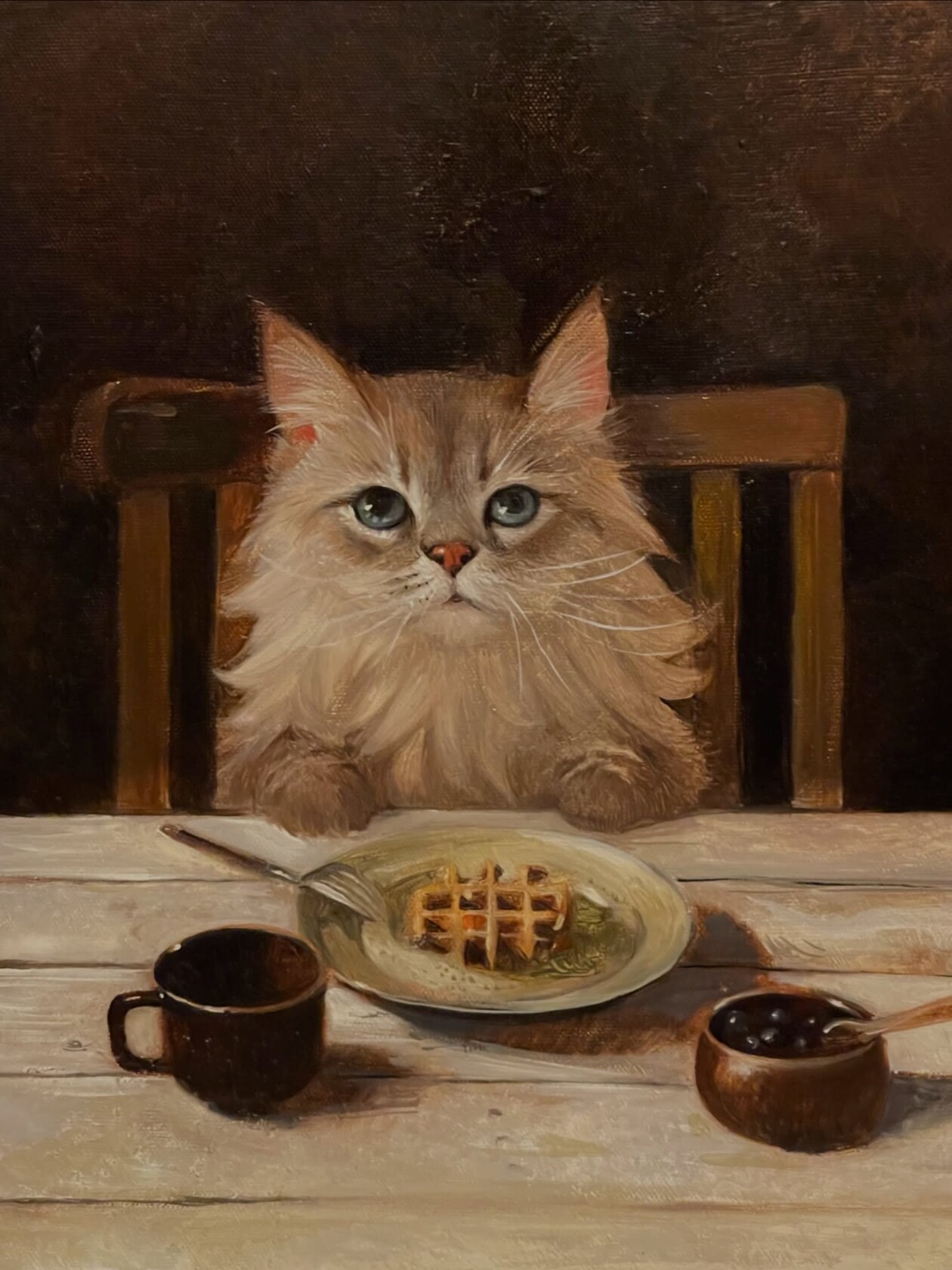 Ricky Wei's Anthropomorphic Cat Paintings (5)
