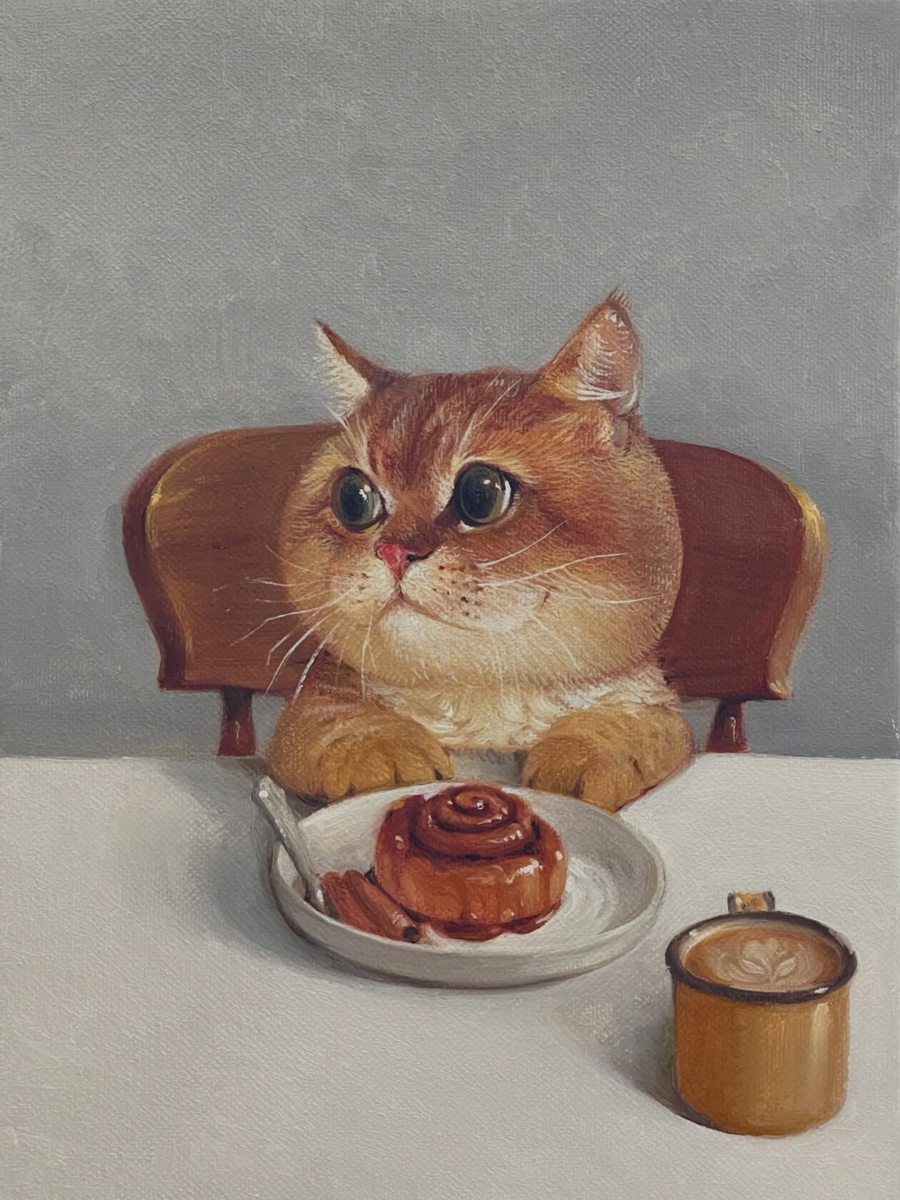 Ricky Wei's Anthropomorphic Cat Paintings (9)