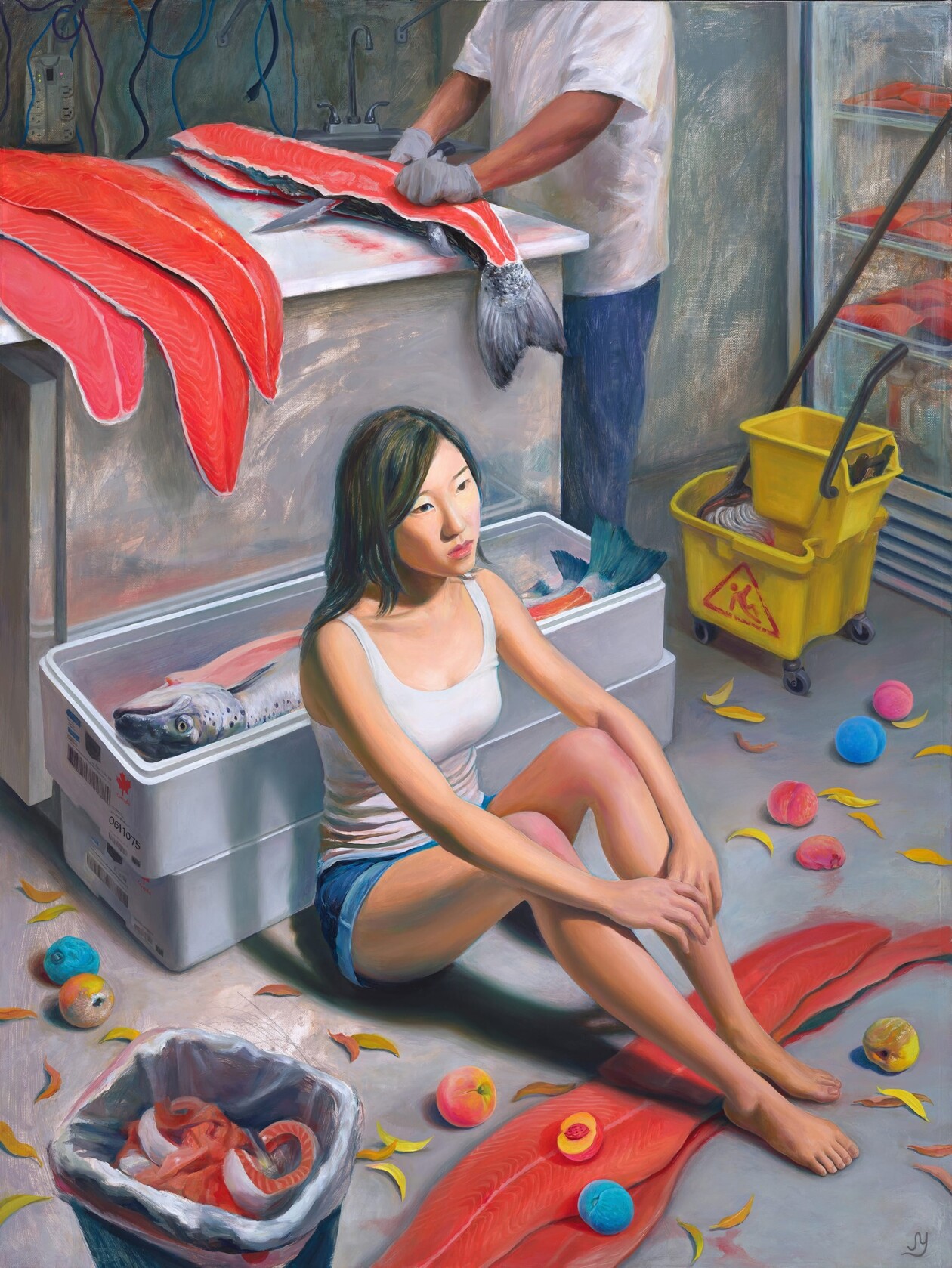 Janice Yang's Paintings Of Symbolic Salmon And Kitchen Scenes (9)
